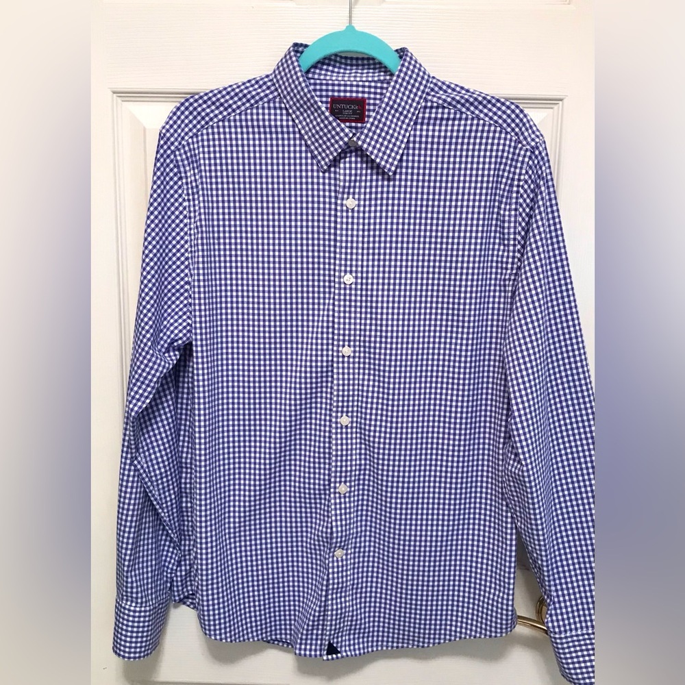 UNTUCKit Blue Check Long Sleeve Button Down - Picture 9 of 14